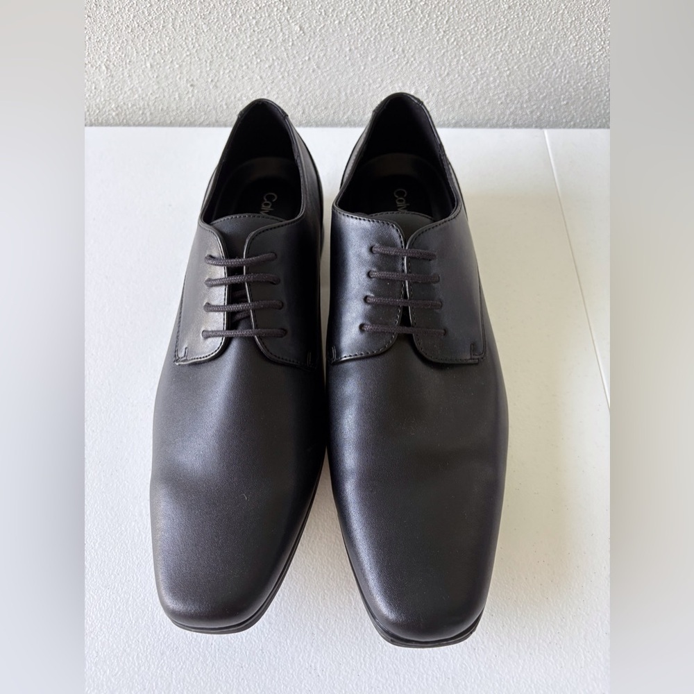 Calvin Klein Brodie2 Black Lace Up Oxford Leather Upper Size 9.5‎ Office Suit